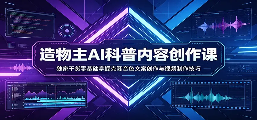 AI科普内容创作课：独家干货零基础掌握克隆音色文案创作与视频制作技巧_就是爱分享