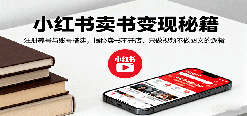 小红书卖书变现秘籍，注册养号与账号搭建，揭秘卖书不开店、只做视频不做图文的逻辑_就是爱分享