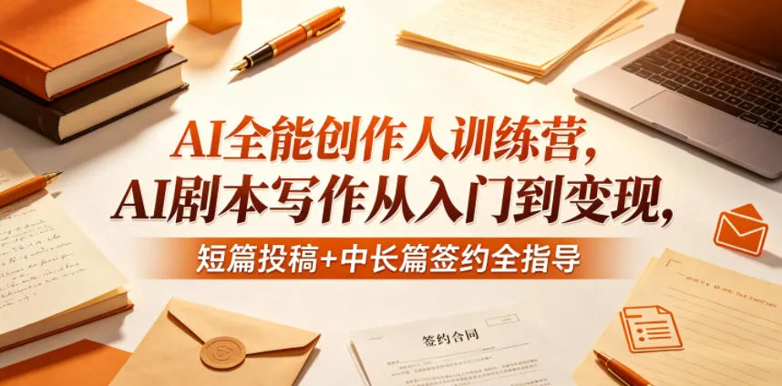 AI全能创作人训练营，AI剧本写作从入门到变现，短篇投稿+中长篇签约全指导_一起云网创