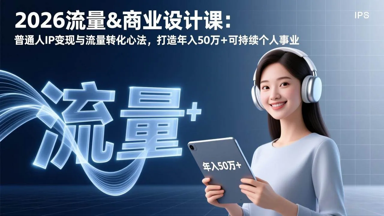 （17246期）2026流量&商业设计课：普通人IP变现与流量转化心法，打造年入50万+可持续个人事业_就是爱分享