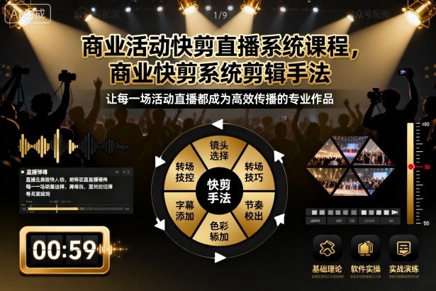 商业活动快剪直播系统课程，商业快剪系统剪辑手法_就是爱分享