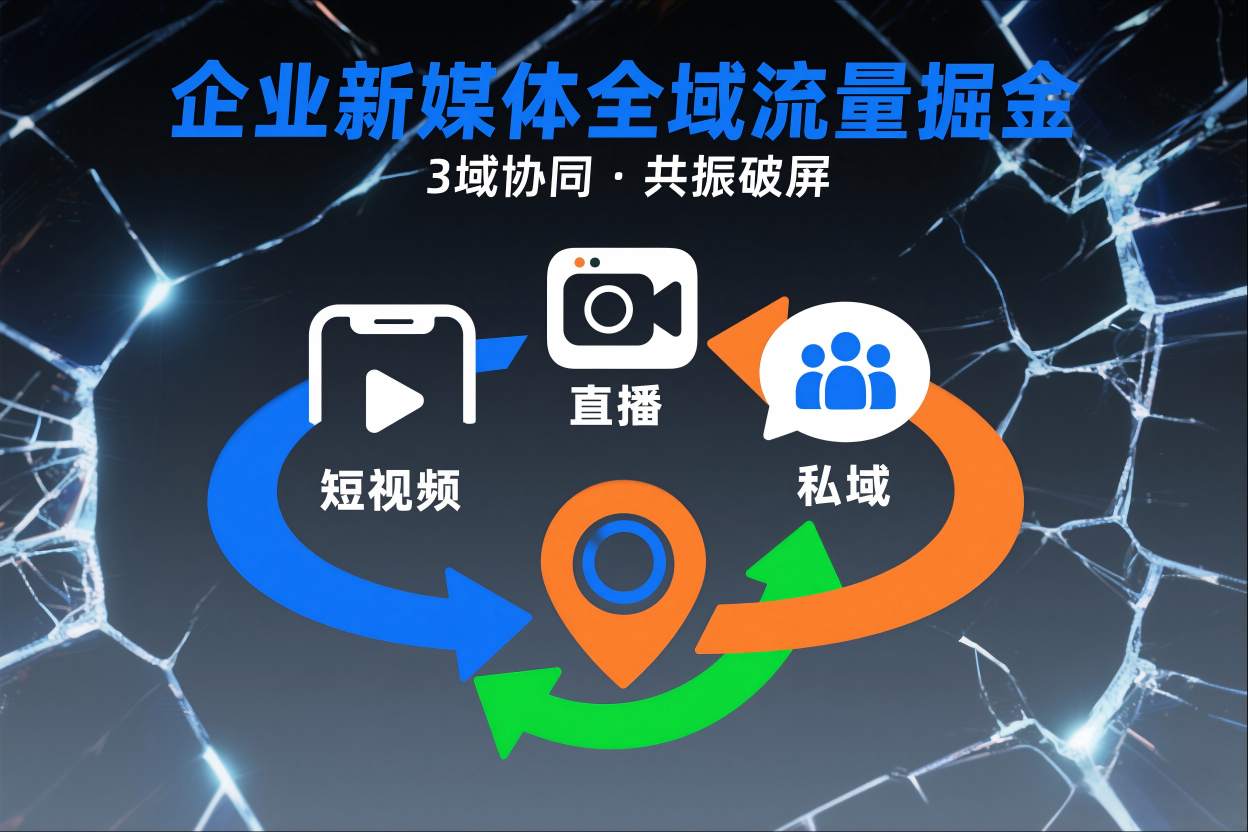 短视频全域商业模式，企业新媒体全域流量掘金，3域协同，共振破屏，短视频-直播-私域-地域_就是爱分享