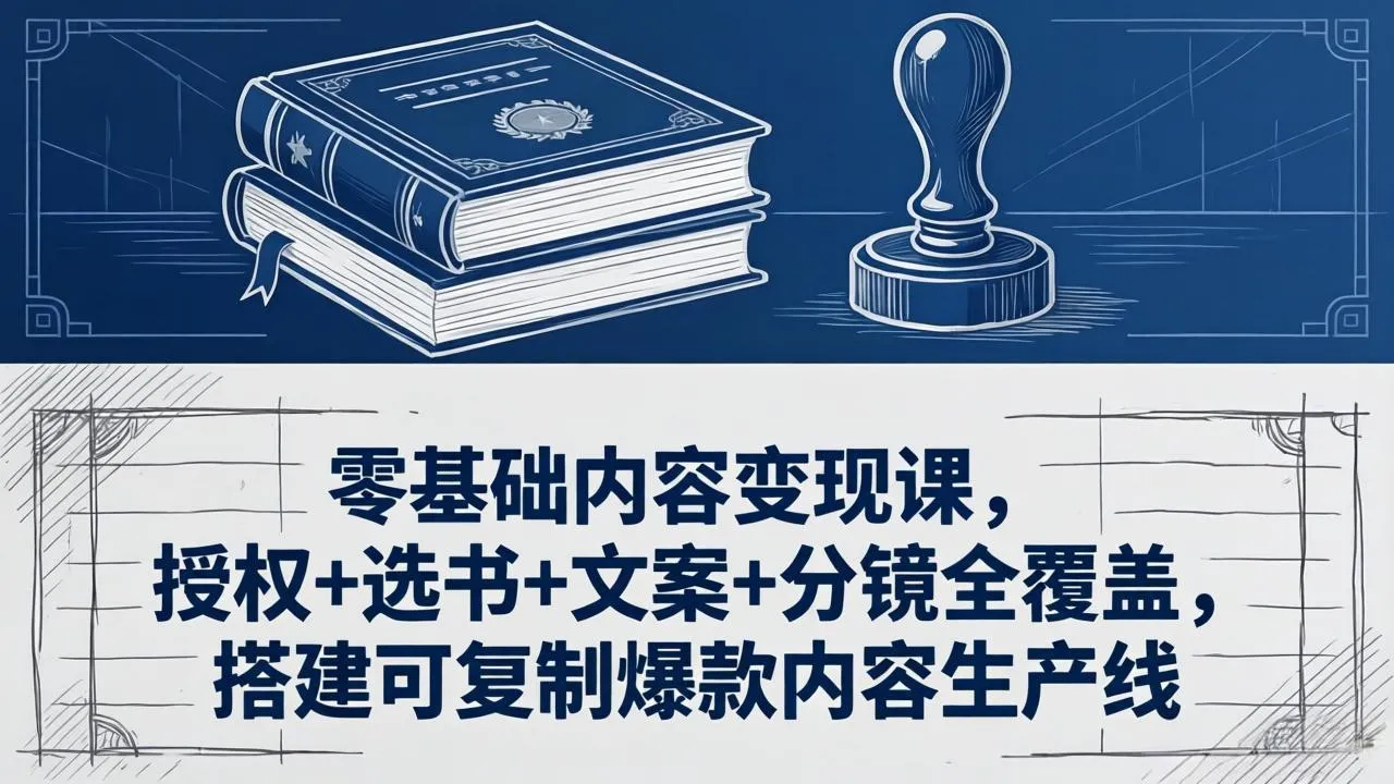 零基础内容变现课，授权+选书+文案+分镜全覆盖，搭建可复制爆款内容生产线_就是爱分享