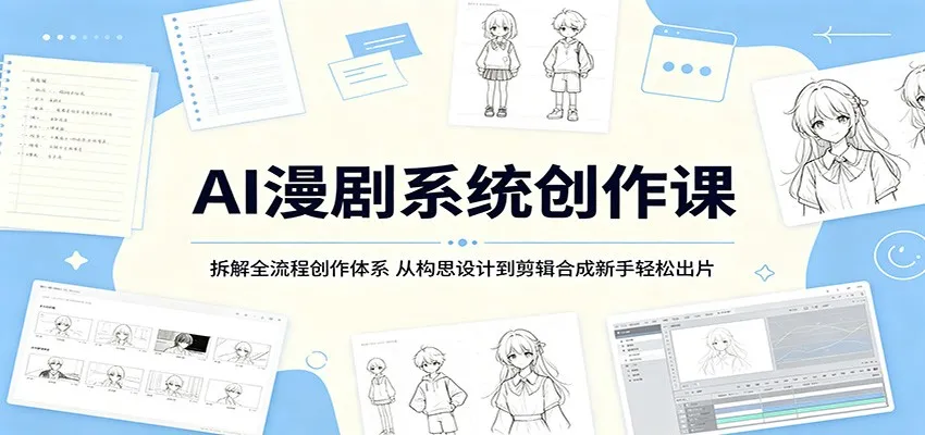 AI漫剧系统创作课:拆解全流程创作体系,从构思设计到剪辑合成新手轻松出片_一起云网创