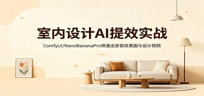 室内设计AI提效实战：ComfyUI/NanoBananaPro快速出家装效果图与设计视频_就是爱分享