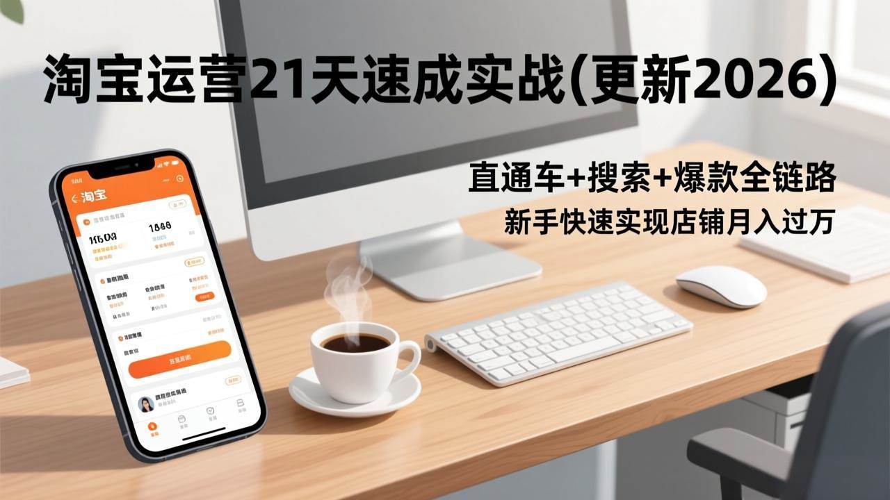 (17201期)淘宝运营21天速成实战(更新2026),直通车+搜索+爆款全链路,新手快速实现店铺月入过万_就是爱分享