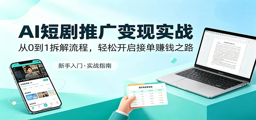 AI短剧推广变现实战：从0到1拆解流程，轻松开启接单赚钱之路_就是爱分享