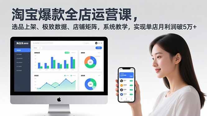 (16928期)淘宝爆款全店运营课2.0,选品上架、极致数据、店铺矩阵,系统教学,实现单店月利润破5万+_就是爱分享