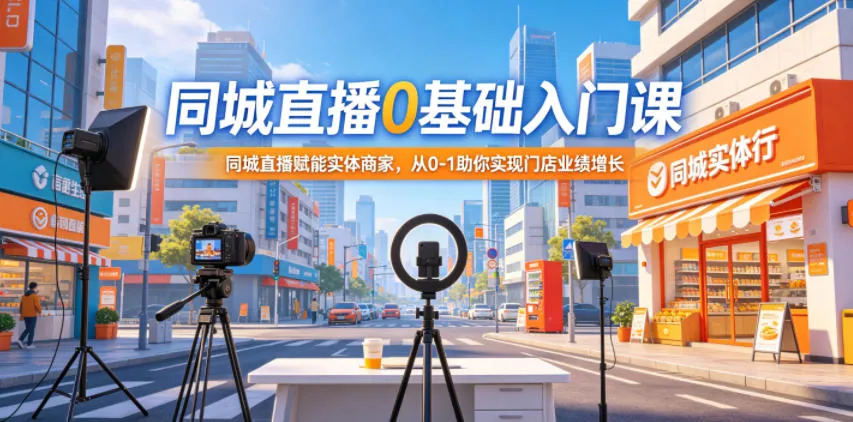 同城直播0基础入门课,同城直播赋能实体商家,从0-1助你实现门店业绩增长_一起云网创