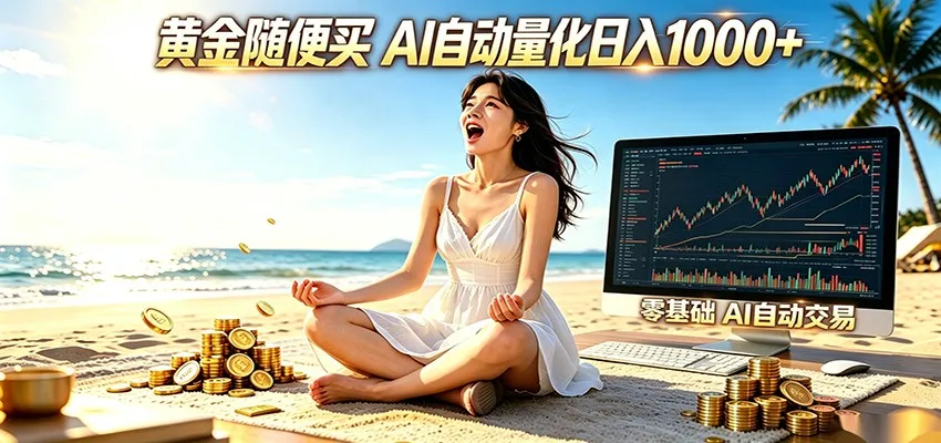 黄金随便买？AI自动外汇量化交易 在家当皇帝 日入1000+_一起云网创