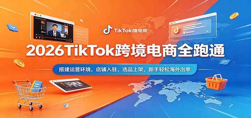 2026TikTok跨境电商全跑通：搭建运营环境，店铺入驻，选品上架，新手轻松海外出单_就是爱分享