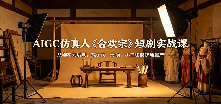 AIGC仿真人《合欢宗》短剧实战课：从剧本到后期，提示词，分镜，小白也能快速量产_就是爱分享