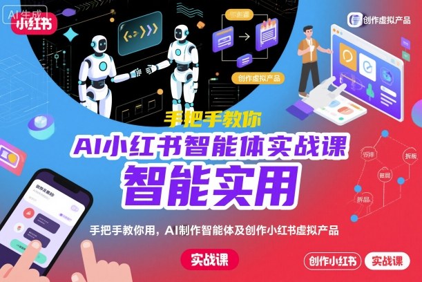 AI小红书智能体实战课，手把手教你用AI制作智能体及创作小红书虚拟产品，提效+内容商业化_就是爱分享