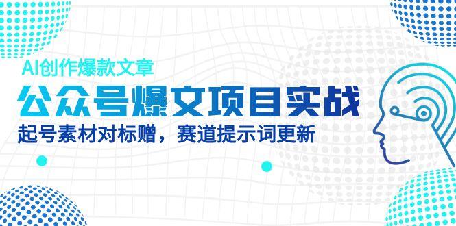 公众号爆文项目实战，AI创作爆款文章，起号素材对标赠(附赛道AI提示词_就是爱分享