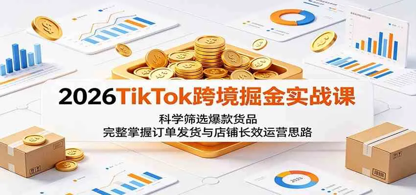 2026TikTok跨境掘金实战课:科学筛选爆款货品,完整掌握订单发货与店铺长效运营思路_一起云网创