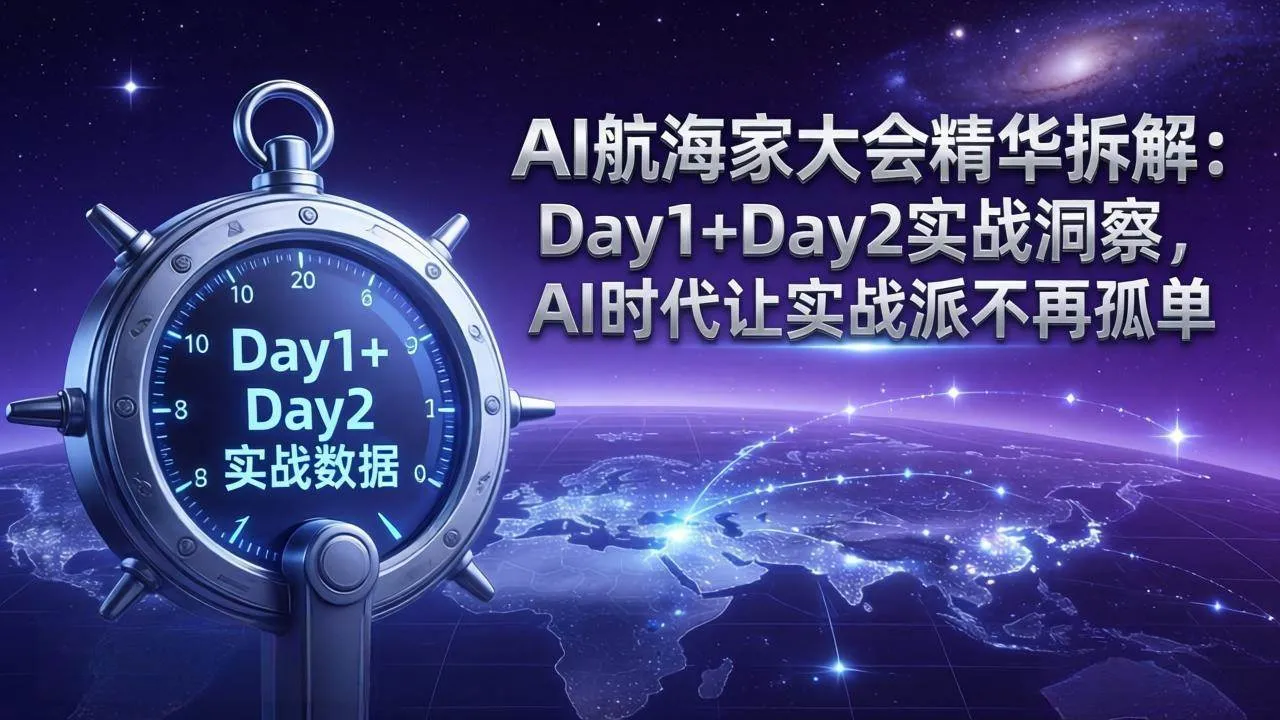 (17867期)AI航海家大会精华拆解:Day1+Day2实战洞察,AI时代让实战派不再孤单_就是爱分享