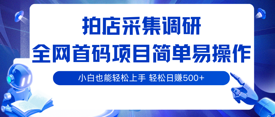 拍店采集调研,全网首码项目,简单易操作, 小白也能轻松上手,轻松日赚500+_就是爱分享