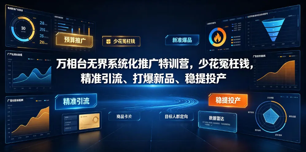 万相台无界系统化推广特训营VI0.0,少花冤枉钱,精准引流、打爆新品、稳提投产(全程录音+字幕)_一起云网创