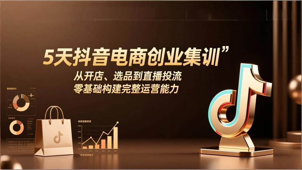 (17544期)5天抖音电商创业集训:从开店、选品到直播投流,零基础构建完整运营能力_就是爱分享