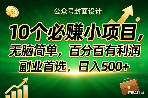 （17694期）10个必赚小项目，无脑简单，百分百有利润，副业首选，日入400+_就是爱分享