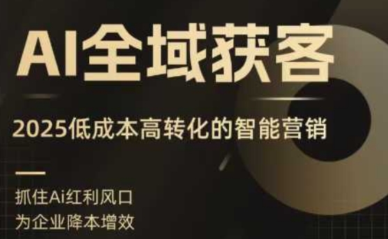 AI全域获客实训营，2025低成本高转化的智能营销，精准找客，高效营销_就是爱分享