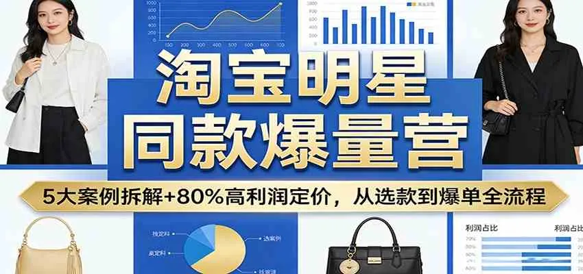 淘宝明星同款爆量营：5大案例拆解+80%高利润定价，从选款到爆单全流程_就是爱分享