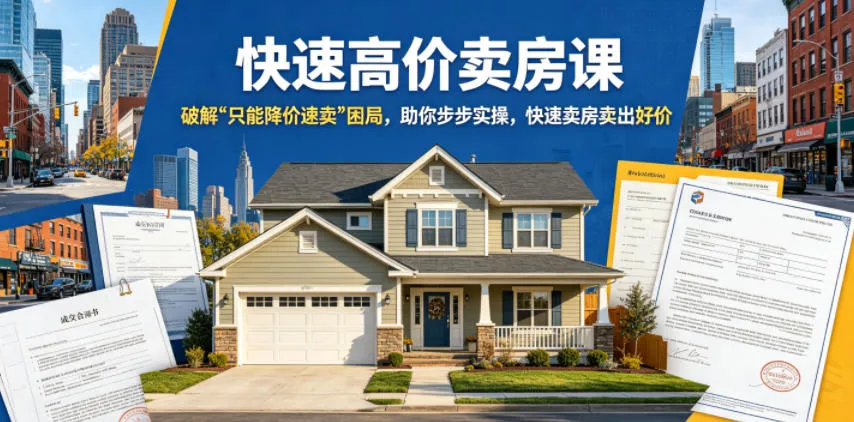 快速高价卖房课，破解“只能降价速卖”困局，助你步步实操，快速卖房卖出好价（更新2026）_一起云网创