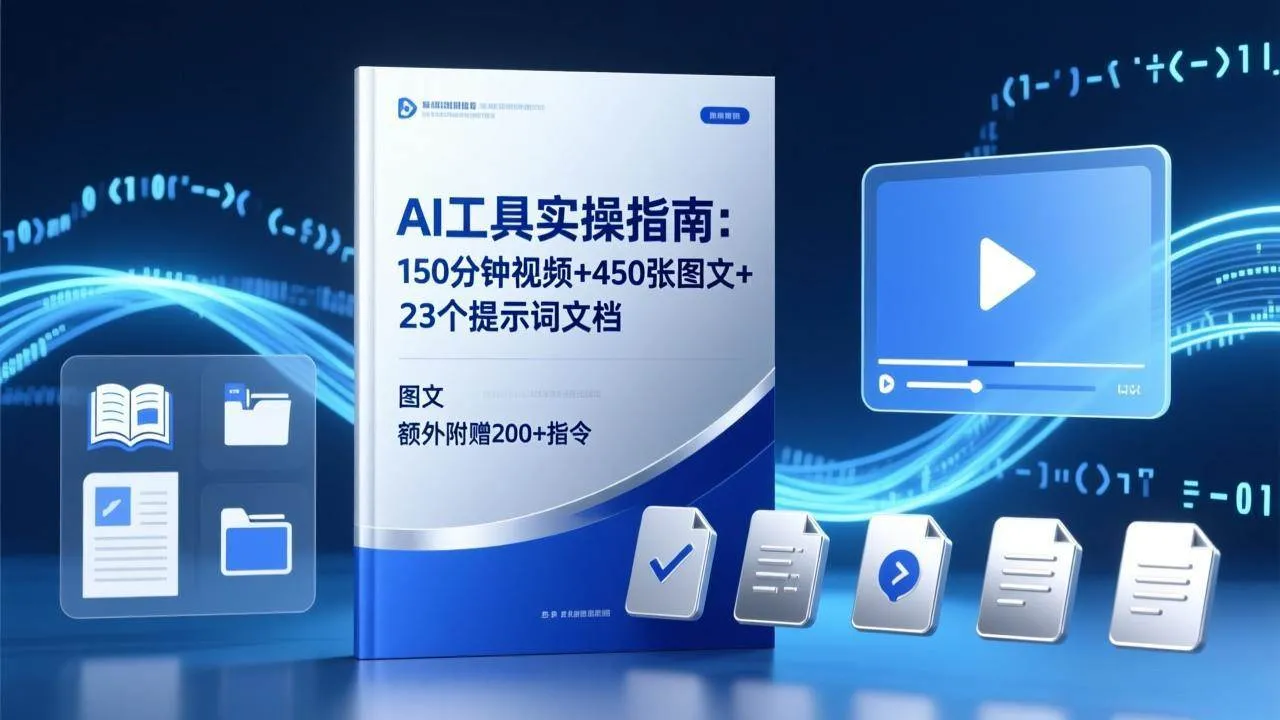 （17504期）AI工具实操指南：150分钟视频+450张图文+23个提示词文档，额外附赠200+指令_就是爱分享