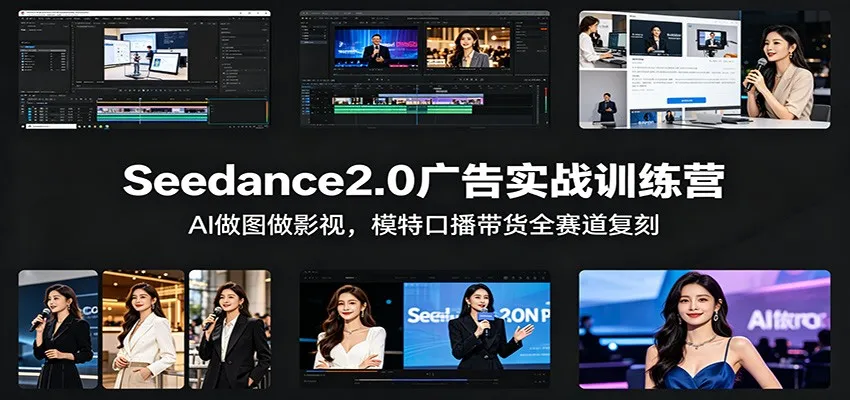 Seedance2.0广告实战训练营：AI做图做影视，模特口播带货全赛道复刻_就是爱分享