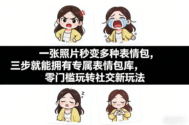 一张照片秒变多种表情包，三步就能拥有专属表情包库，零门槛玩转社交新玩法【文档】_就是爱分享