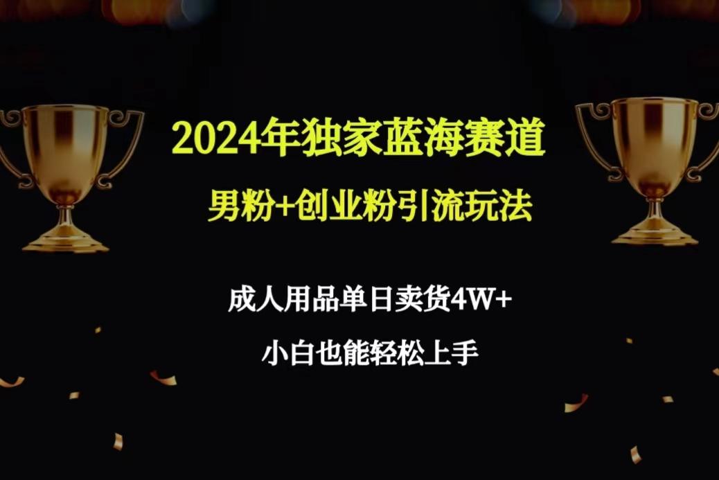 2024年独家蓝海赛道男粉+创业粉引流玩法，成人用品单日卖货4W+保姆教程_就是爱分享