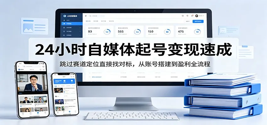 24小时自媒体起号变现速成，跳过赛道定位直接找对标，从账号搭建到盈利全流程_就是爱分享