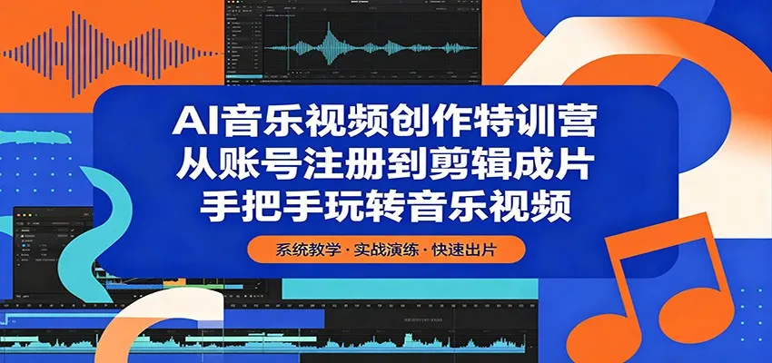 AI音乐视频创作特训营：从账号注册到剪辑成片，手把手玩转音乐视频_就是爱分享