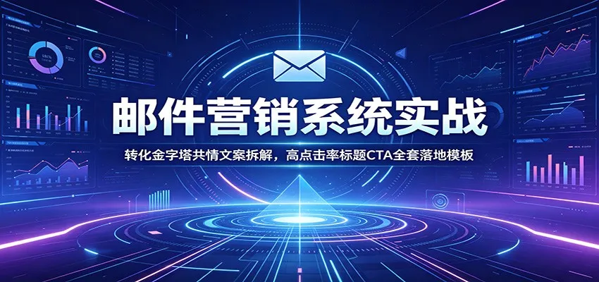 邮件营销系统实战：转化金字塔共情文案拆解，高点击率标题CTA全套落地模板_一起云网创