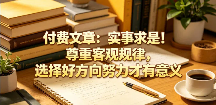 付费文章:实事求是!尊重客观规律,选择好方向努力才有意义_一起云网创