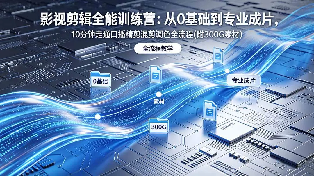 (18664期)2026影视剪辑全能实战课|0基础到专业成片,全流程教学,高清带300G素材_一起云网创