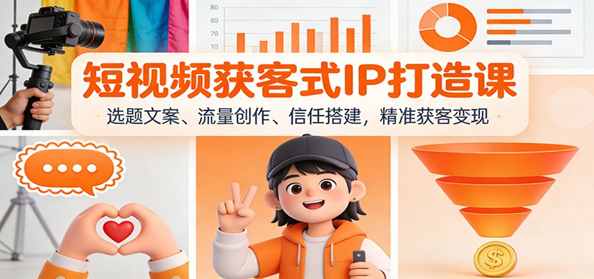 短视频获客式IP打造课:选题文案、流量创作、信任搭建,精准获客变现_就是爱分享