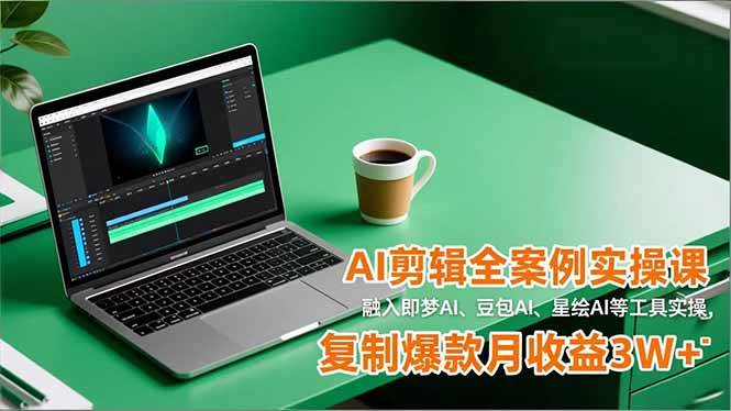 (16770期)AI剪辑全案例实操课,融入即梦AI、豆包AI、星绘AI等工具实操,复制爆款月收益3W+_就是爱分享