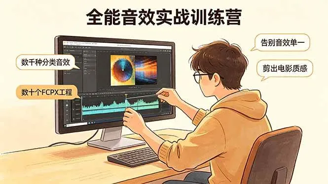 （18287期）全能音效实战训练营：数千种分类音效+数十个FCPX工程，告别音效单一，剪出电影质感_就是爱分享