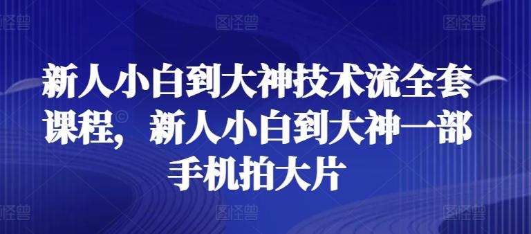 新人小白到大神技术流全套课程，新人小白到大神一部手机拍大片_就是爱分享