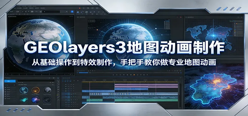 GEOlayers3地图动画制作：从基础操作到特效制作，手把手教你做专业地图动画_就是爱分享