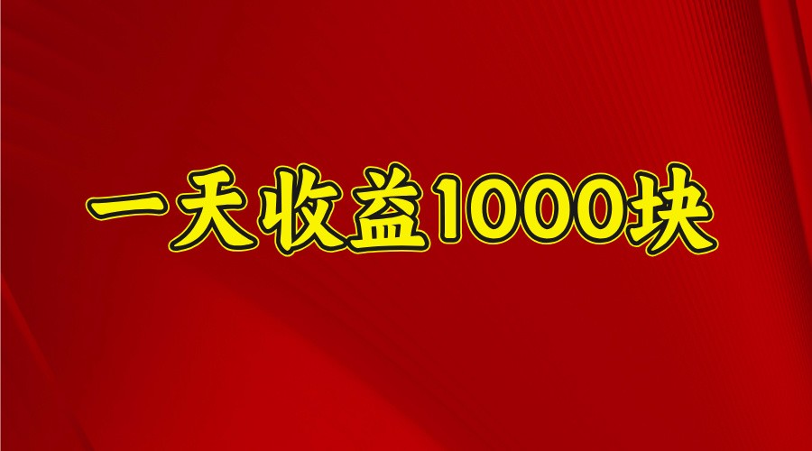 一天收益1000块，2025全网首发_就是爱分享
