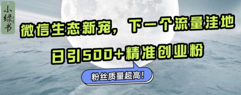 微信生态新宠小绿书：下一个流量洼地，日引500+精准创业粉，粉丝质量超高_就是爱分享