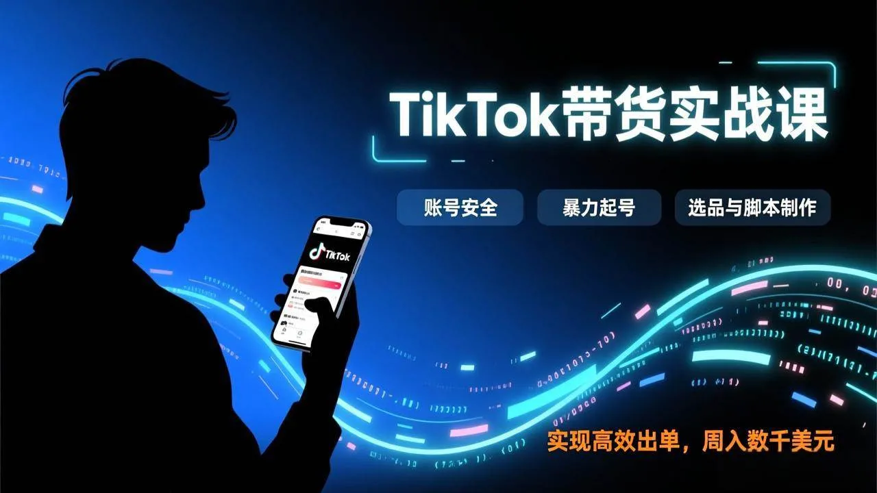 （17278期）TikTok带货实战课，涵盖账号安全、暴力起号、选品与脚本制作，实现高效出单，周入数千美元_就是爱分享