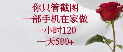 你只管截图，一部手机在家操作，一小时120.一天5张【揭秘】_就是爱分享