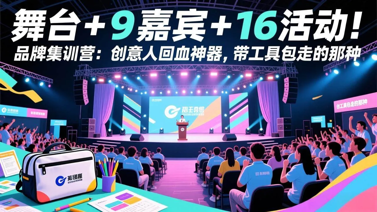 （17413期）舞台 + 9 嘉宾 + 16 活动！品牌集训营：创意人回血神器，带工具包走的那种_就是爱分享