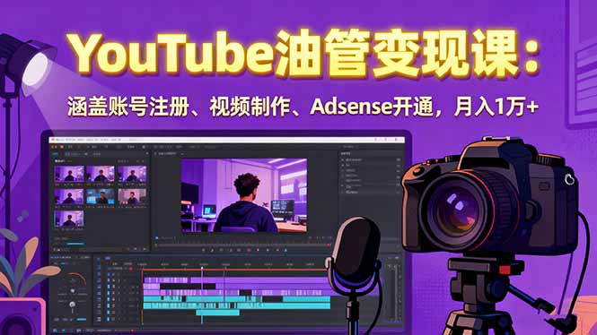 2025YouTube油管变现课：涵盖账号注册、视频制作、Adsense开通，月入1万+_就是爱分享