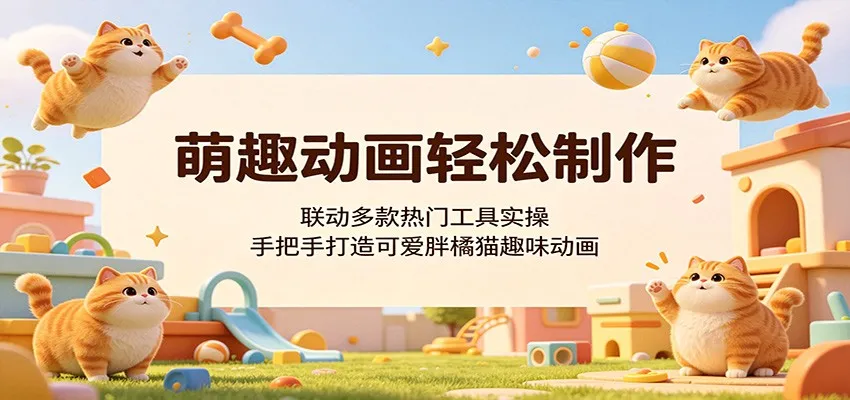 萌趣动画轻松制作,联动多款热门工具实操,手把手打造可爱胖橘猫趣味动画_一起云网创