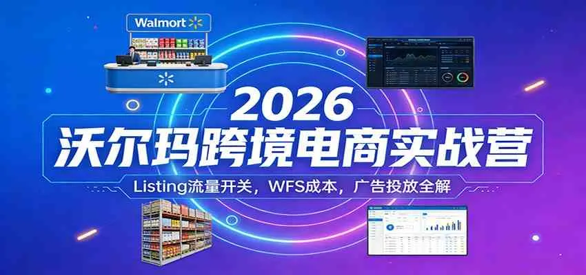 2026沃尔玛跨境电商实战营：Listing流量开关，WFS成本，广告投放全解_就是爱分享