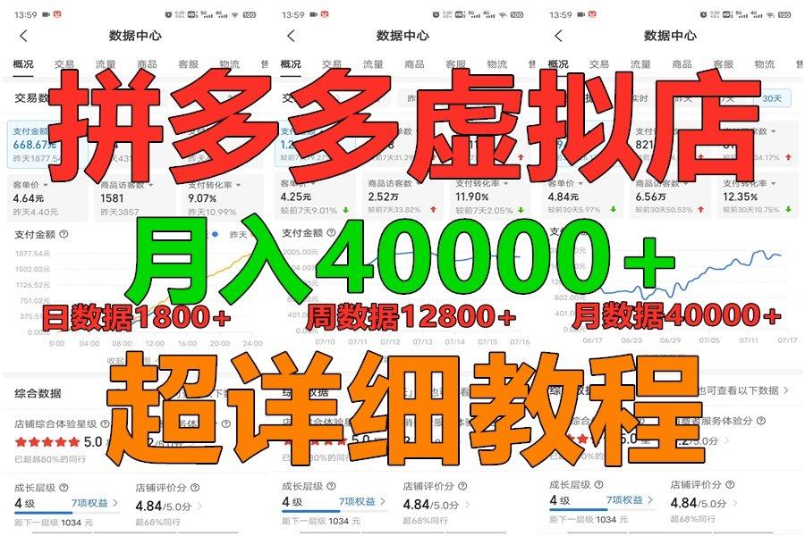 拼多多虚拟电商训练营月入40000+，全网最详细，你做你也行，暴利稳定长久_就是爱分享